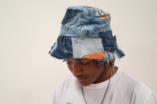 Distressed Denim Bucket Hats